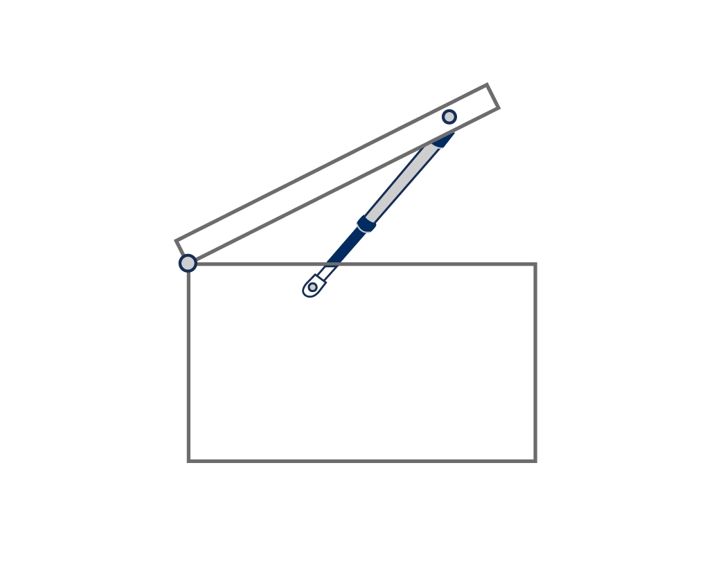 Linear damper close to center of rotation