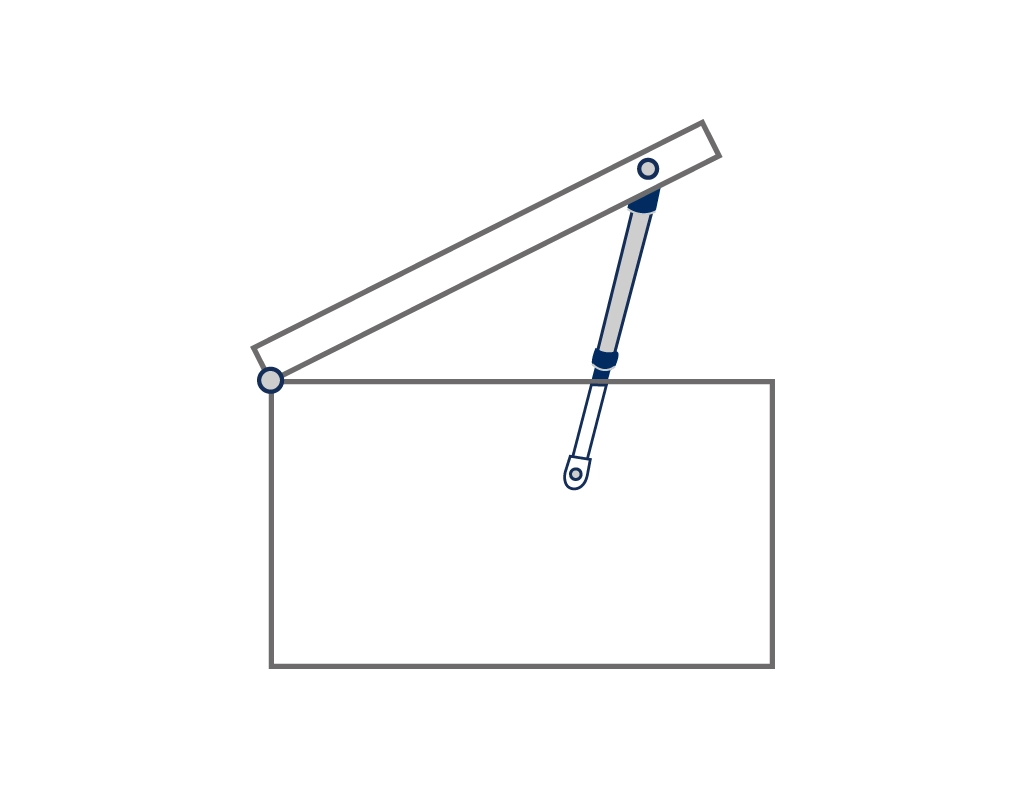 Linear damper far from center of rotation