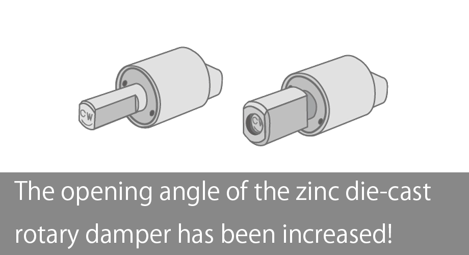 The opening angle of the zinc die-cast rotary damper has been increased!