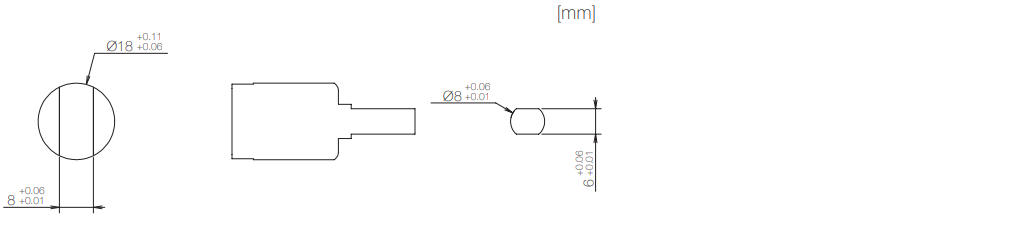 Dimensions related to mounting of TD112 rotary damper