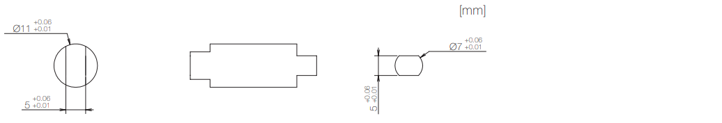 Dimensions related to mounting of TD148 rotary damper