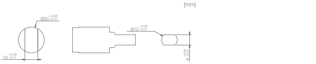 Dimensions related to mounting of TD54 rotary damper