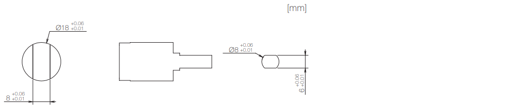 Dimensions related to mounting of TD56 rotary damper
