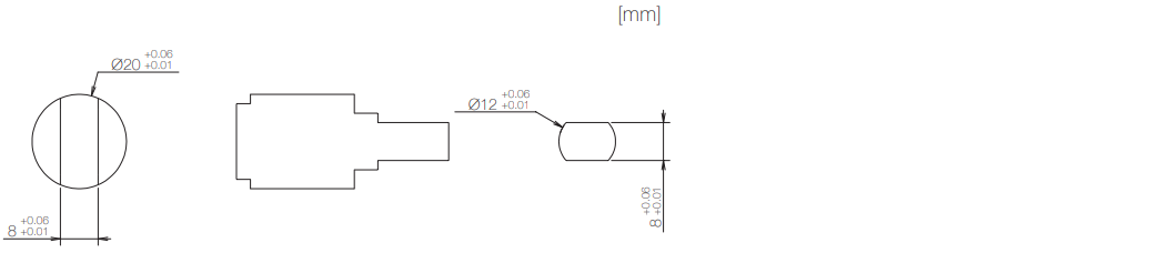 Dimensions related to mounting of TD69 rotary damper