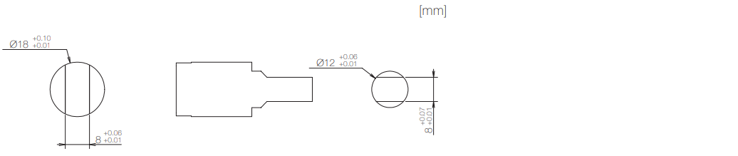 Dimensions related to mounting of TD99 (Horizontal & Vertical use) rotary damper