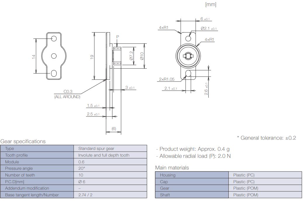 Product information of TD130 rotary damper